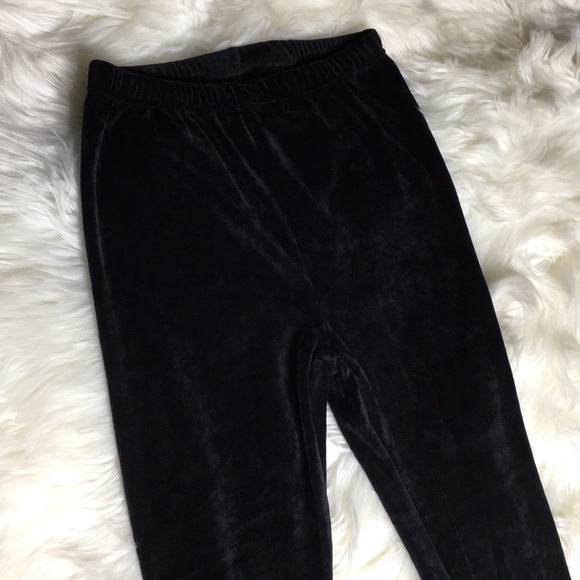 Gold Metal Fashion Velour Leggings Black - Picture 4 of 11